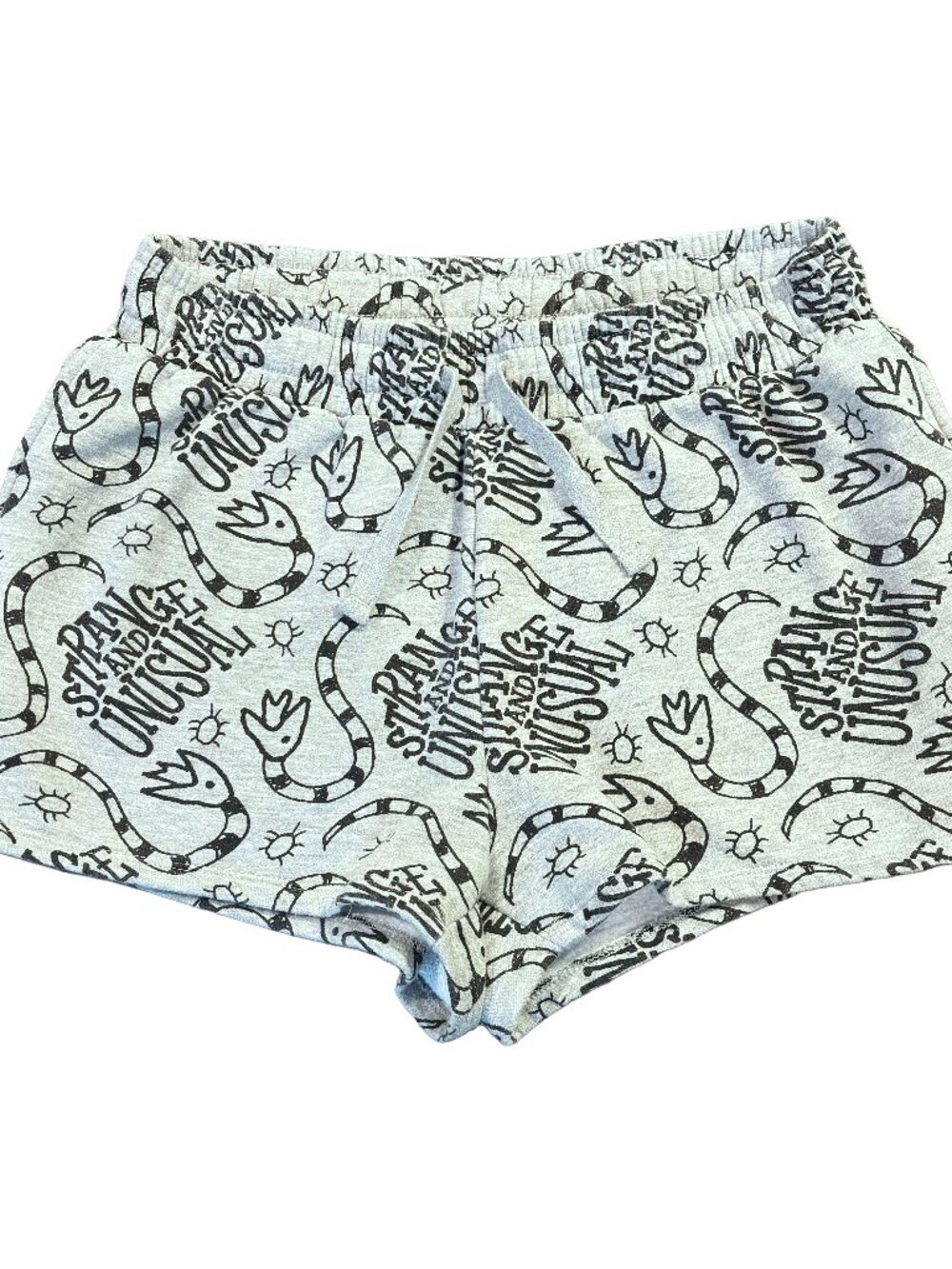 Beetlejuice Strange Unusual Gray Lounge Pajama Shorts Womens L